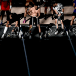 Hyrox indoor fitness racing participants